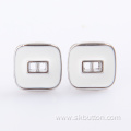 2-hole white enamel Shirt Button